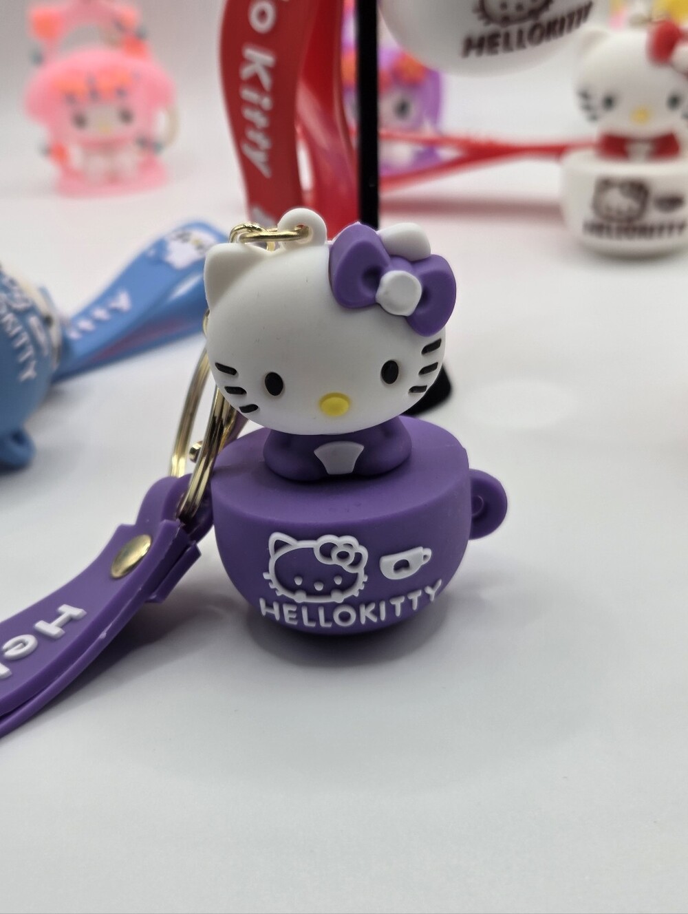 New Hello Kitty "KITTY" In A Cup Assorted Colors Keychains - Picture 6 of 12